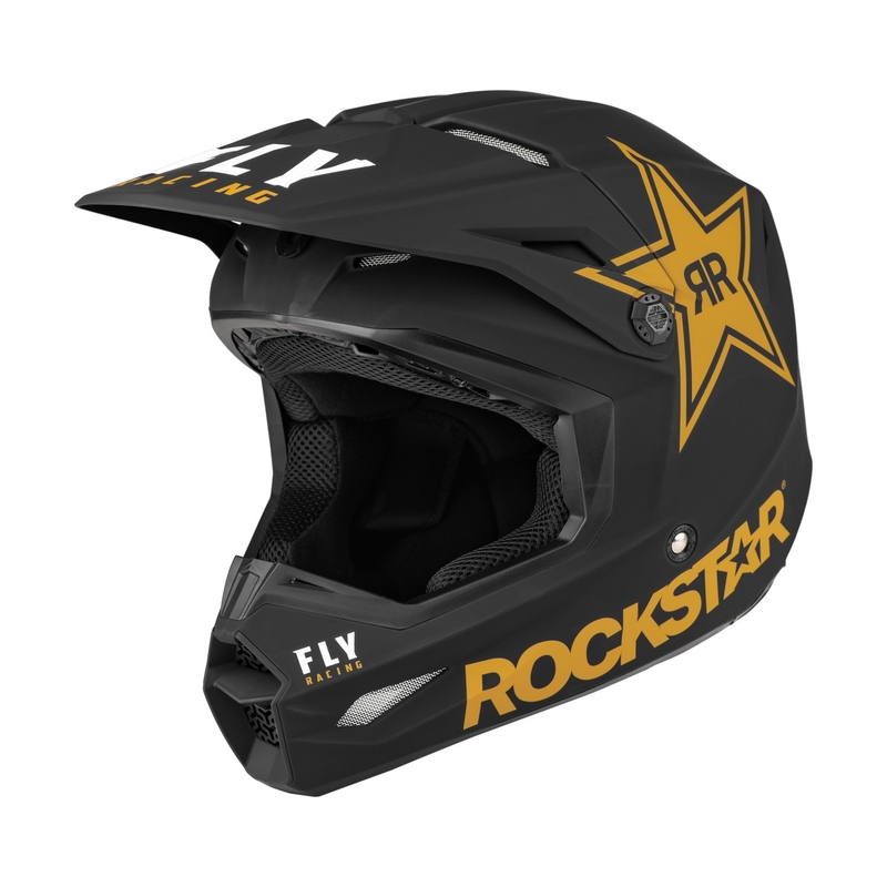 Motocross kaciga FLY Racing Kinetic Rockstar crno-zlatna