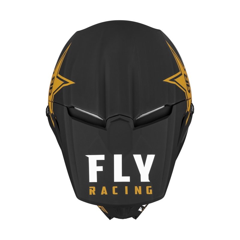 Motocross kaciga FLY Racing Kinetic Rockstar crno-zlatna
