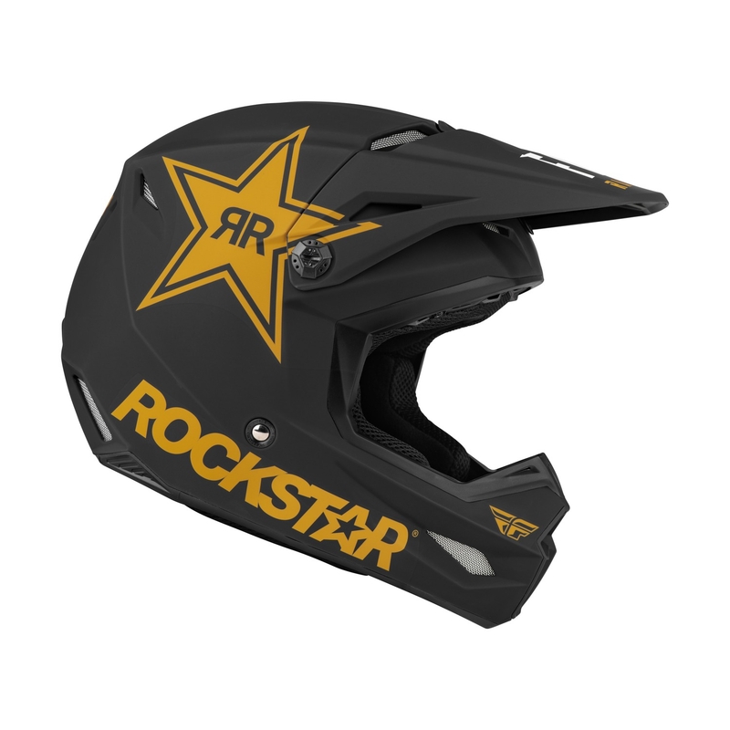 Motocross kaciga FLY Racing Kinetic Rockstar crno-zlatna