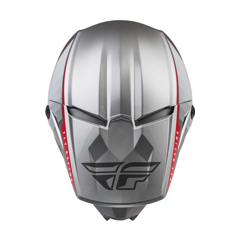 Motocross kaciga FLY Racing Kinetic Drift sivo-crvena