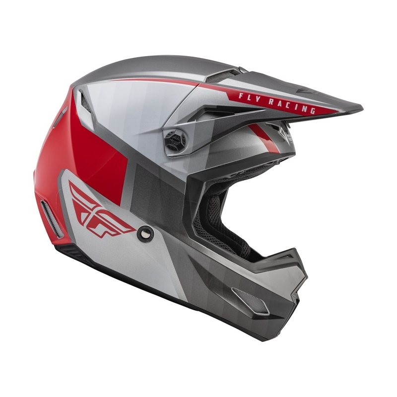 Motocross kaciga FLY Racing Kinetic Drift sivo-crvena