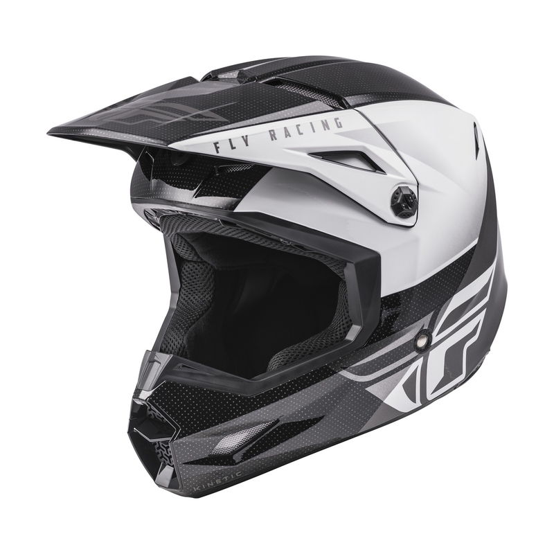 FLY Racing Kinetic Straight Motocross kaciga Crno-bijela rasprodaja