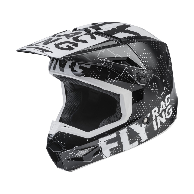 Dječja kaciga za motocross FLY Racing Kinetic Scan crno-bijela