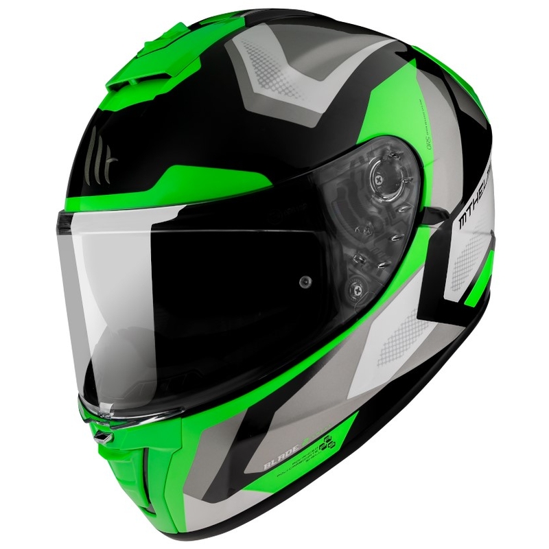 Integralna motociklistička kaciga MT Blade 2 SV Finishline D6 crno-sivo-zelena