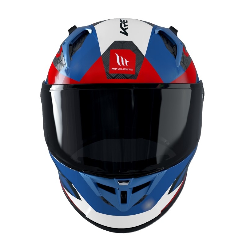 Integralna motociklistička kaciga MT FF103PLUSC KRE+ Carbon Projectile D7 sivo-bijelo-crveno-plava