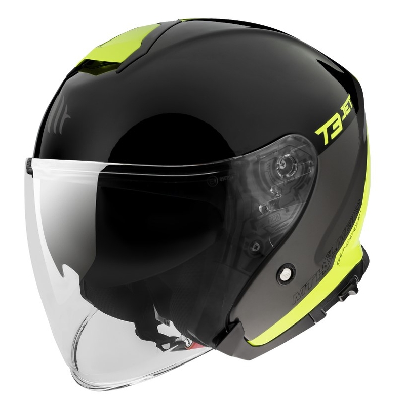 Otvorena motociklistička kaciga MT OF504SV Thunder 3 SV Jet Xpert C3 crno-fluo žuta