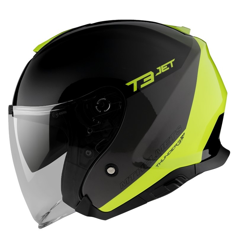 Otvorena motociklistička kaciga MT OF504SV Thunder 3 SV Jet Xpert C3 crno-fluo žuta
