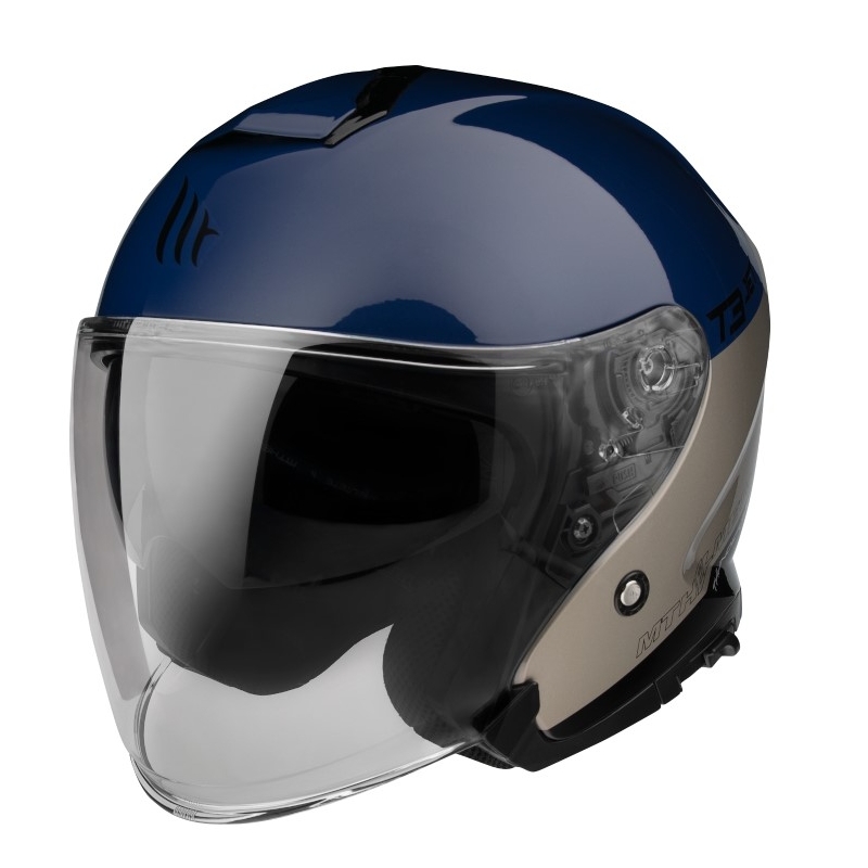 Otvorena motociklistička kaciga MT OF504SV Thunder 3 SV Jet Xpert A17 srebrno-plava