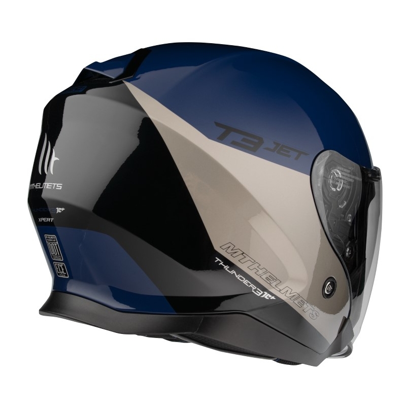 Otvorena motociklistička kaciga MT OF504SV Thunder 3 SV Jet Xpert A17 srebrno-plava