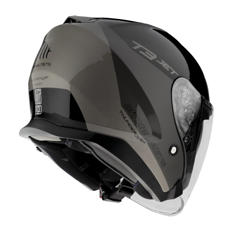 Otvorena motociklistička kaciga MT OF504SV Thunder 3 SV Jet Xpert C2 crno-siva