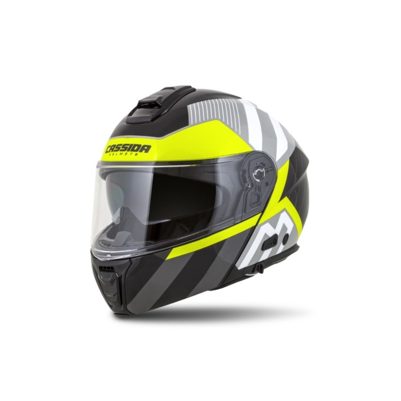 Motociklistička kaciga na preklop Cassida Modulo 2.0 Profil bijela-siva-crna-fluo žuta