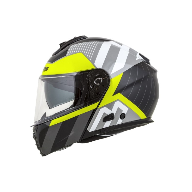 Motociklistička kaciga na preklop Cassida Modulo 2.0 Profil bijela-siva-crna-fluo žuta