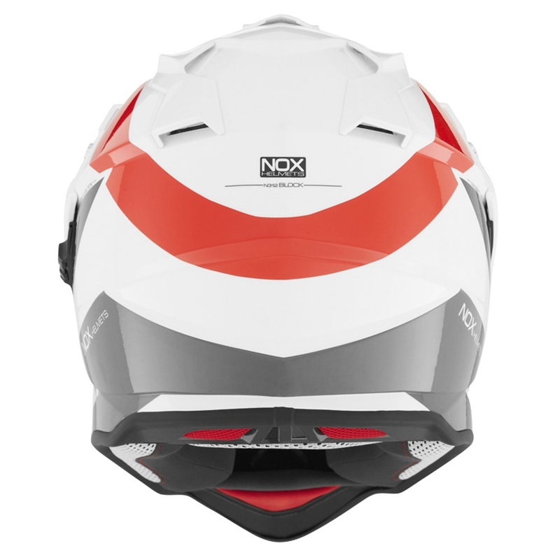 Enduro kaciga NOX N312 BLOCK 2022 sivo-crveno-bijela rasprodaja