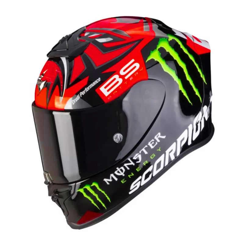 Scorpion EXO-R1 Air Fabio Quartararo Monster Replika integralna motociklistička kaciga crno-fluo crvena sjajna