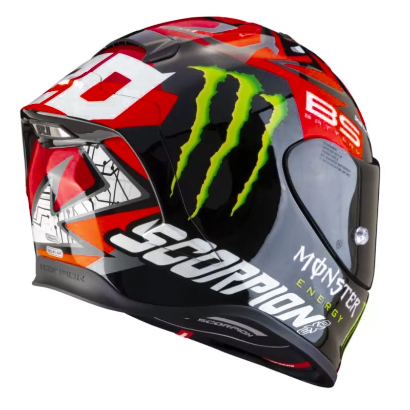 Scorpion EXO-R1 Air Fabio Quartararo Monster Replika integralna motociklistička kaciga crno-fluo crvena sjajna