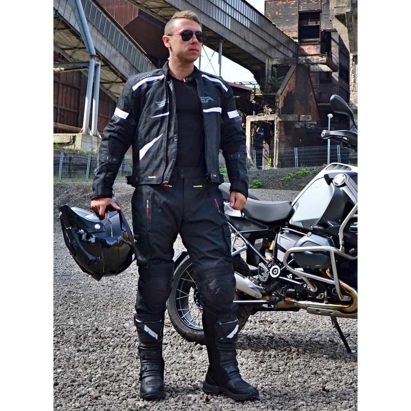 Crno-bijele motociklističke jakne RSA Razor rasprodaja