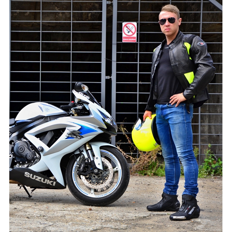 Motoristička jakna Tschul 850 crna-fluo žuta rasprodaja