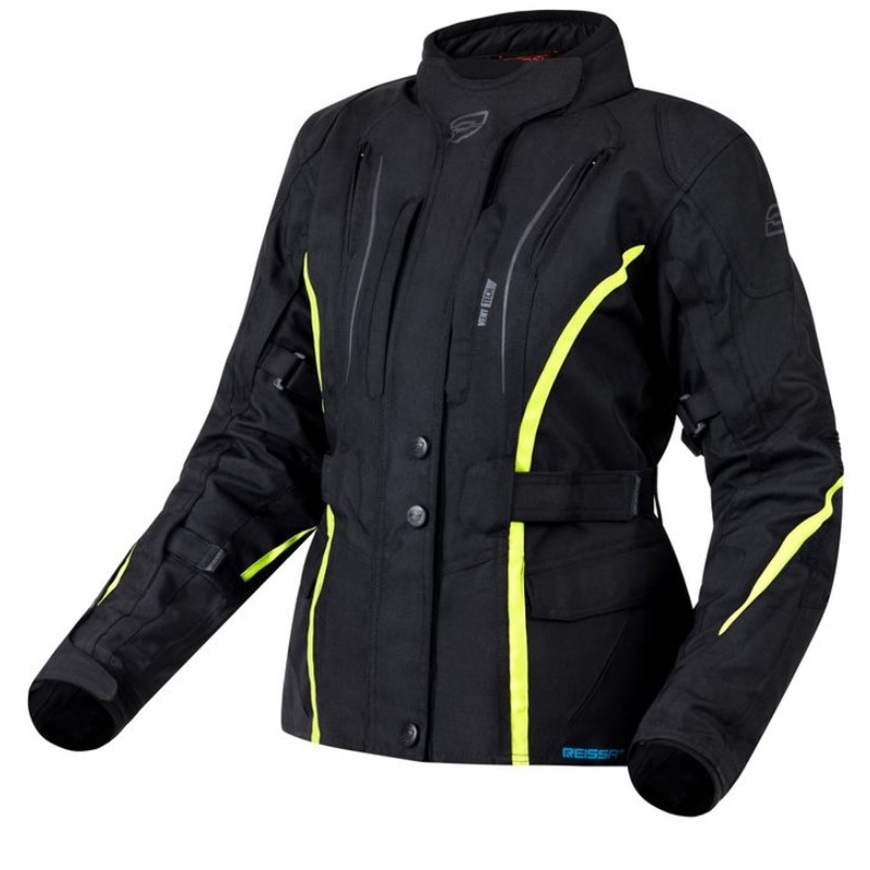 Ženska motoristička jakna Ozone Sahara crno-fluo žuta rasprodaja