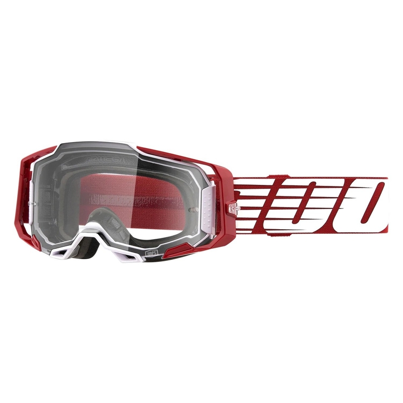Naočale za motocross 100% ARMEGA Oversized Deep Red (prozirni pleksiglas)