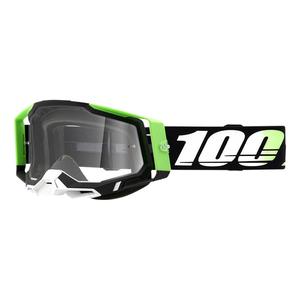 Naočale za motocross 100% RACECRAFT 2 Calcutta crno-zelene (prozirni pleksiglas)