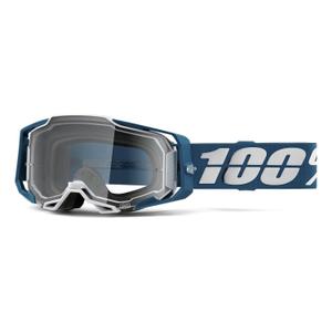 Naočale za motocross 100% ARMEGA Albar plavo-bijele (prozirni pleksiglas)
