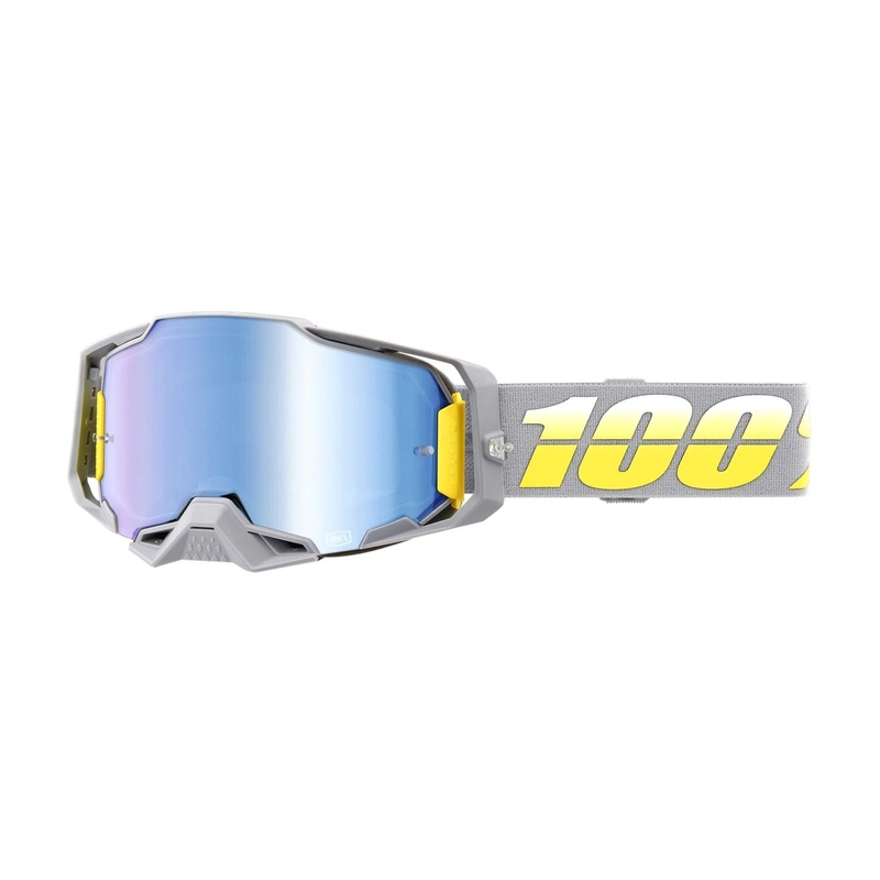 Naočale za motocross 100% ARMEGA Complex žuto-sive (plavi pleksiglas)