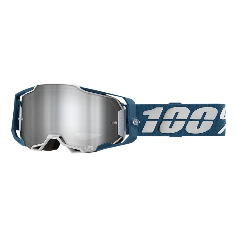 Motocross naočale 100% ARMEGA Albar sivo-plave (srebrni pleksiglas)