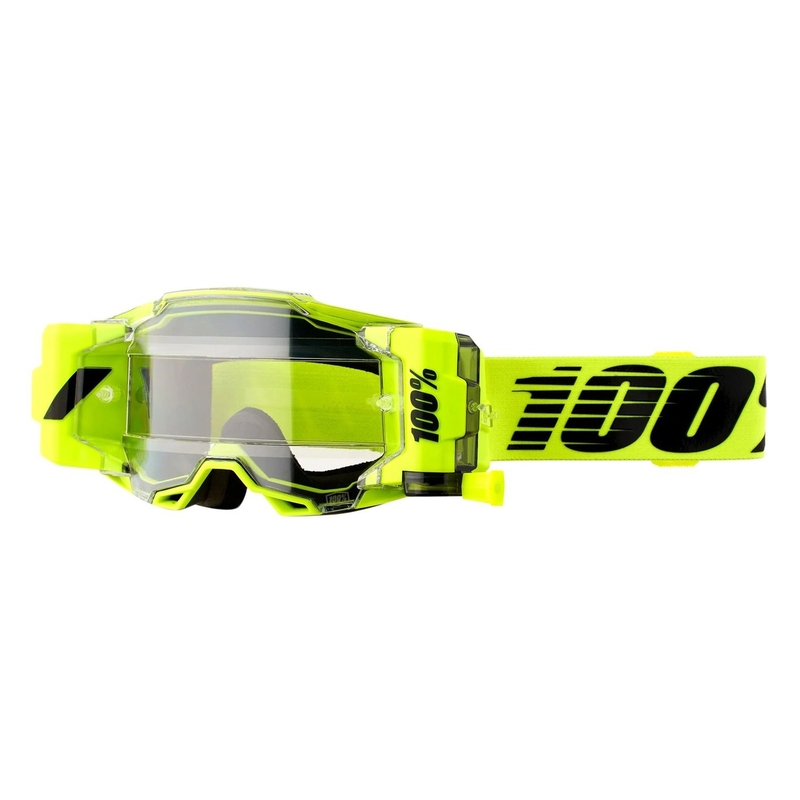 Naočale za motocross 100% ARMEGA FORECAST Nuclear Citrus Black-Fluo Yellow (prozirni pleksiglas)