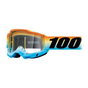 Naočale za motocross 100% ACCURI 2 Sunset plavo-žuto-narančaste (prozirni pleksiglas)
