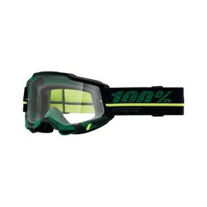 Naočale za motocross 100% ACCURI 2 Overlord zeleno-žuto-crne (prozirni pleksiglas)