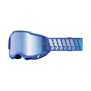 Naočale za motocross 100% ACCURI 2 Yarger bijelo-plave (plavi pleksiglas)