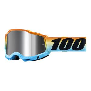 Naočale za motocross 100% ACCURI 2 Sunset plavo-žuto-narančaste (srebrni pleksiglas)