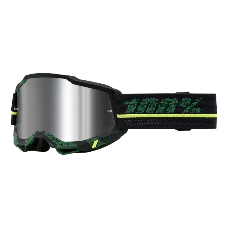 Naočale za motocross 100% ACCURI 2 Overlord žuto-zeleno-crne (srebrni pleksiglas)
