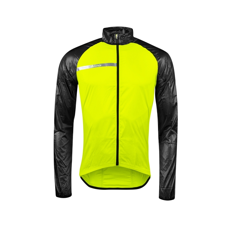 Dječja biciklistička jakna FORCE Windpro fluo žuto-crna rasprodaja