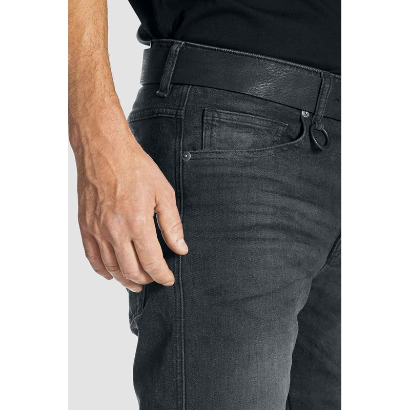 Motorističke traperice PANDO MOTO Robby Slim crne rasprodaja