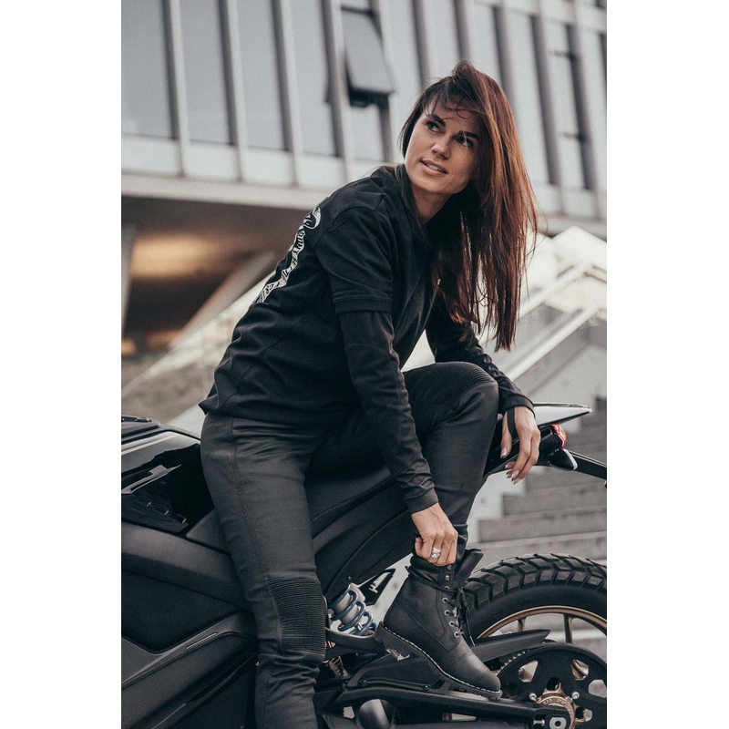 Ženske motociklističke traperice PANDO MOTO Kusari Kev crne rasprodaja