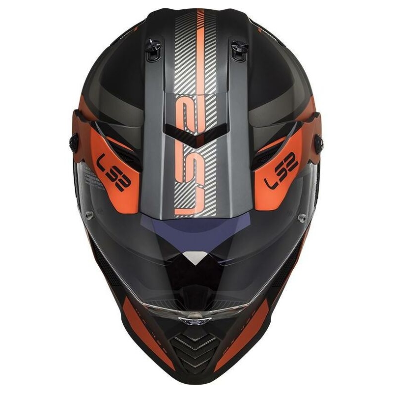 Enduro kaciga LS2 MX436 Pioneer Evo Adventurer crno-narančasta mat