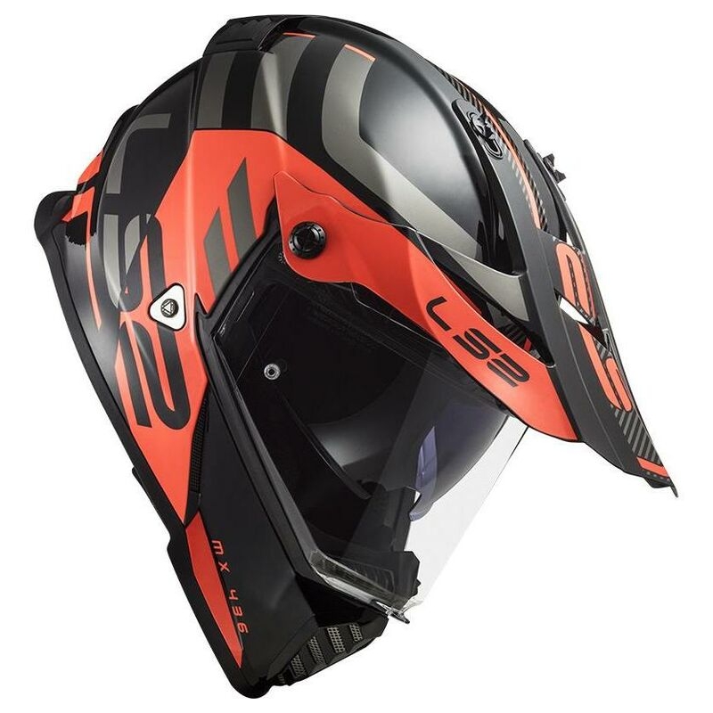 Enduro kaciga LS2 MX436 Pioneer Evo Adventurer crno-narančasta mat