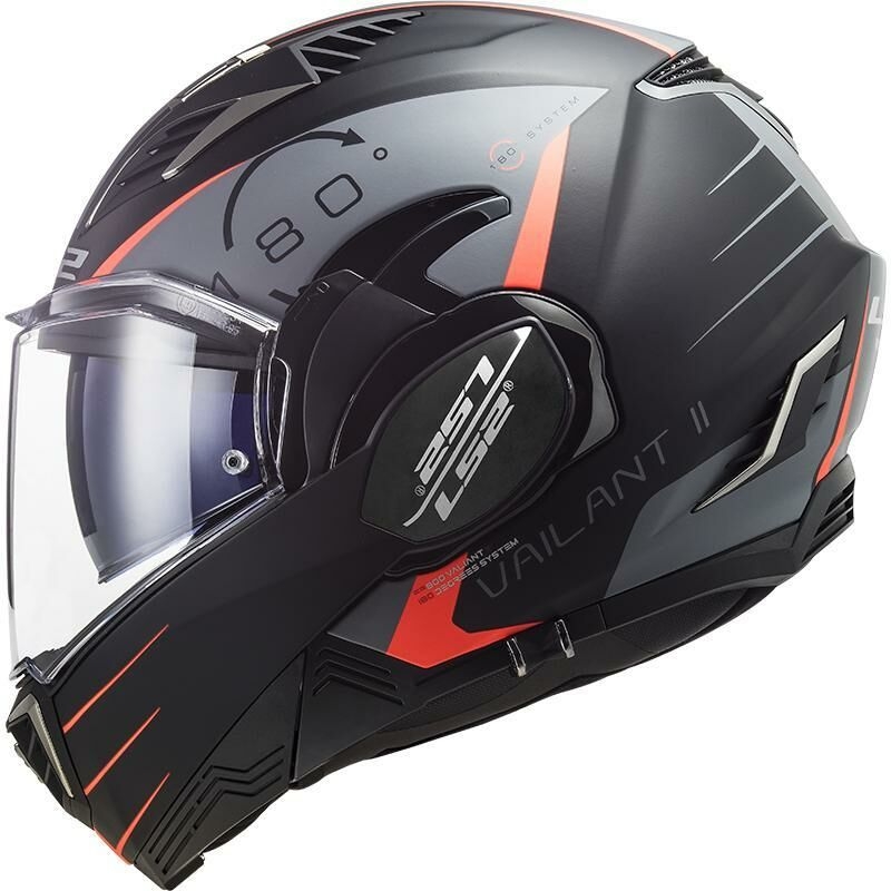 LS2 FF900 Valiant II Codex Black-Fluo Red-Titanium preklopna motociklistička kaciga