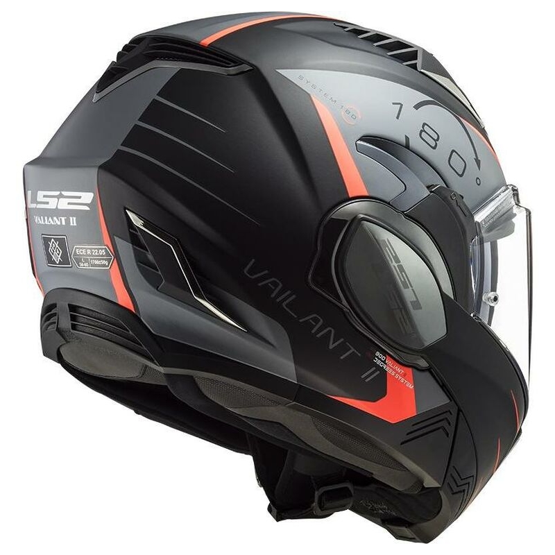 LS2 FF900 Valiant II Codex Black-Fluo Red-Titanium preklopna motociklistička kaciga
