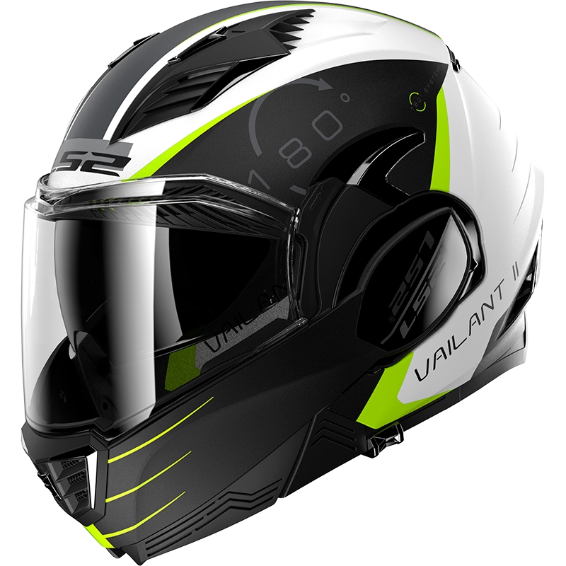 LS2 FF900 Valiant II Codex Flip Up motociklistička kaciga crno-fluo žuto-bijela
