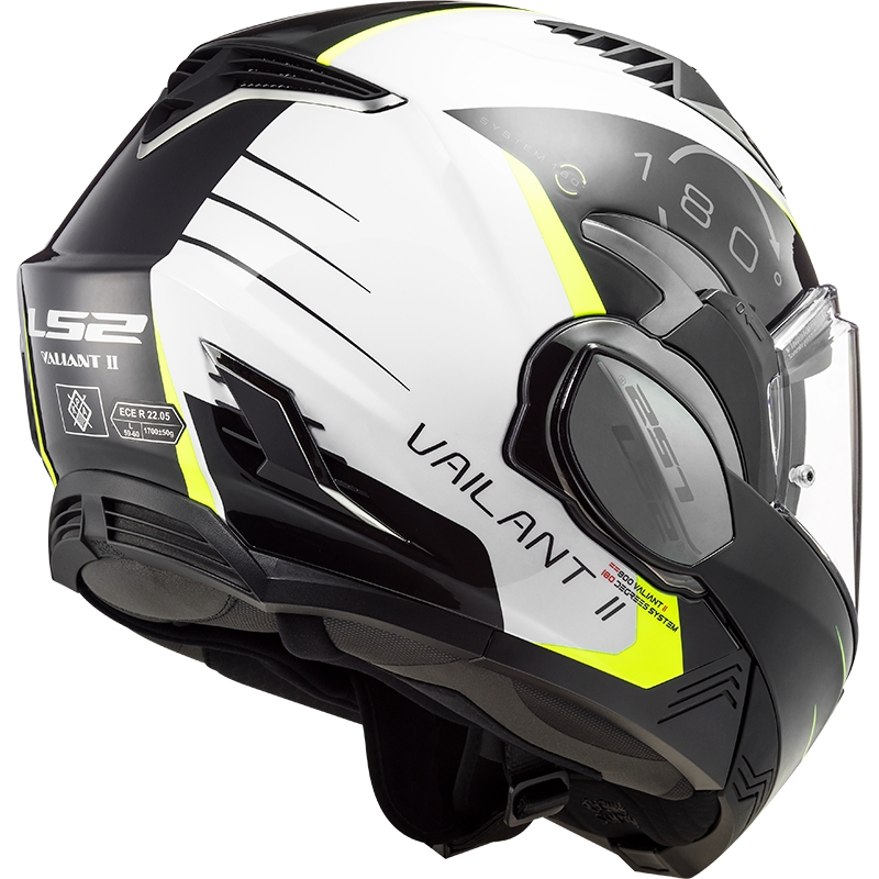 LS2 FF900 Valiant II Codex Flip Up motociklistička kaciga crno-fluo žuto-bijela