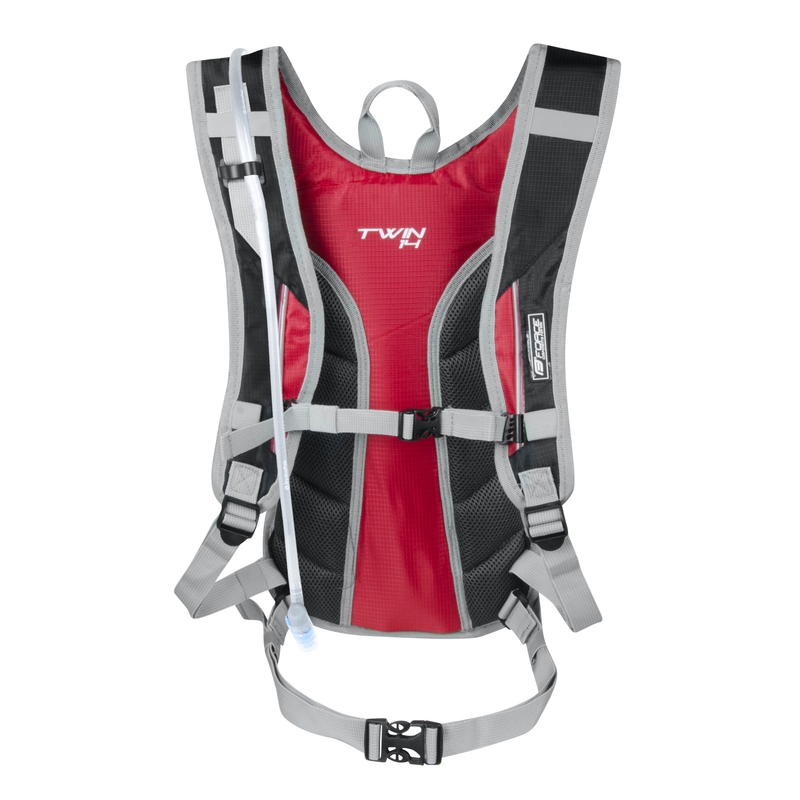 Biciklistički ruksak FORCE Twin Plus 14 l crno-crveni s hidro vrećom rasprodaja