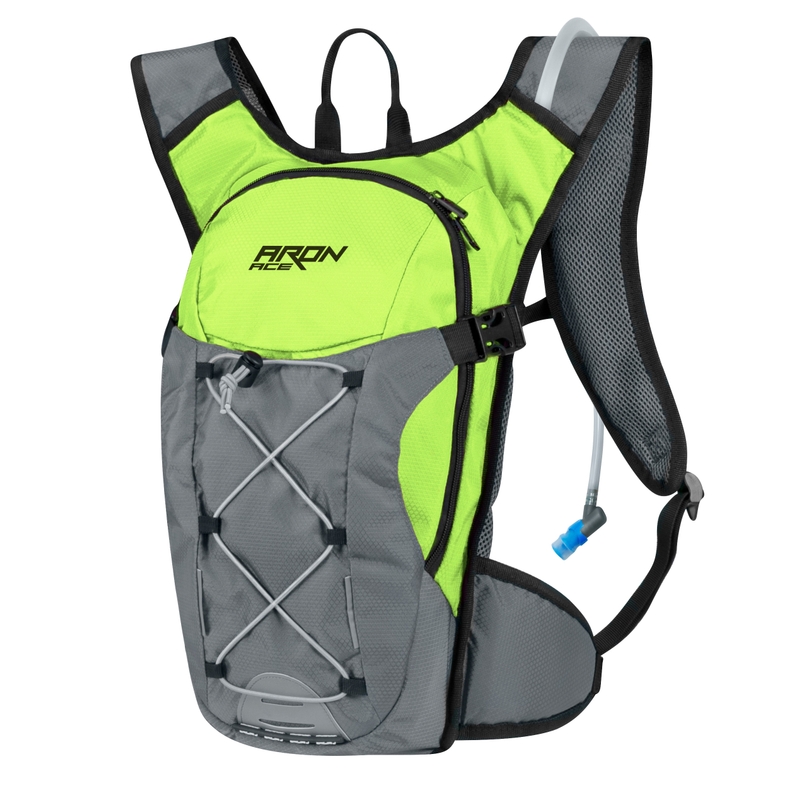 Biciklistički ruksak FORCE Aron Ace Plus 10 l fluo zeleno-sivi s hidro vrećom rasprodaja