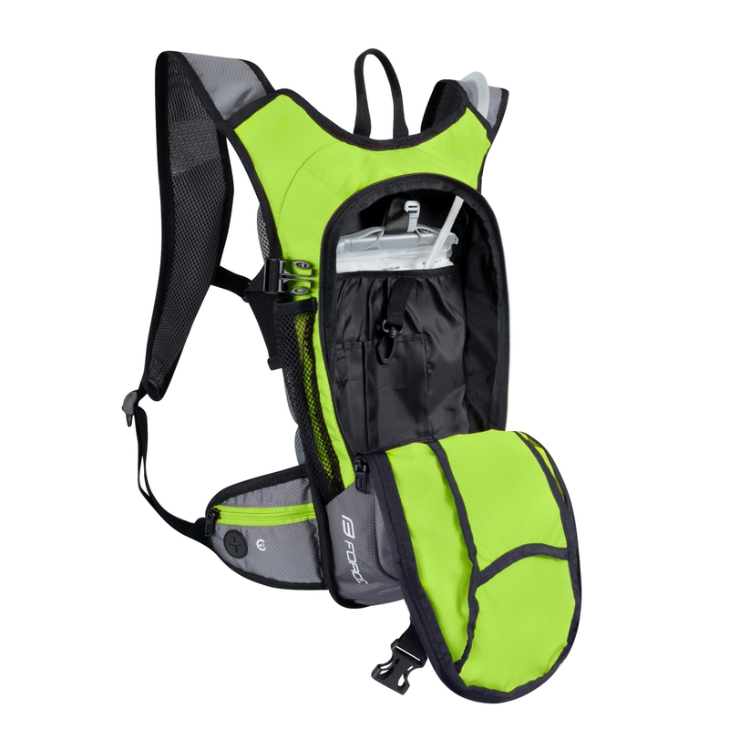 Biciklistički ruksak FORCE Aron Ace Plus 10 l fluo zeleno-sivi s hidro vrećom rasprodaja