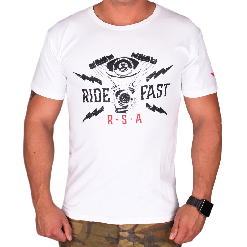 RSA Ride Fast majica kratkih rukava bijela rasprodaja