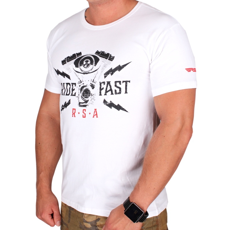 RSA Ride Fast majica kratkih rukava bijela rasprodaja