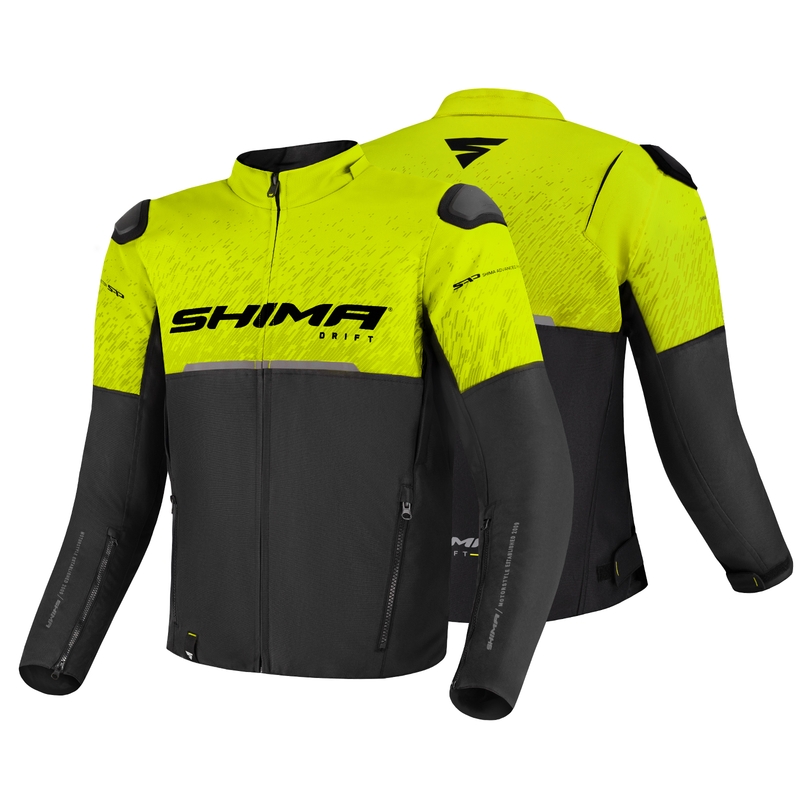 Motociklistička jakna Shima Drift crno-fluo žuta