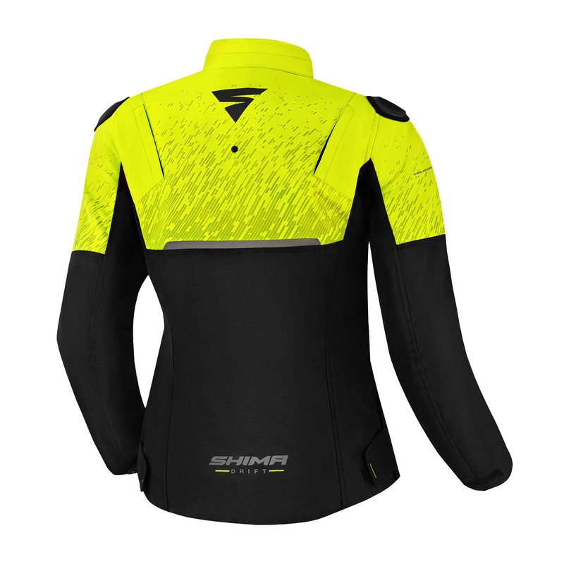Ženska motoristička jakna Shima Drift crno-fluo žuta
