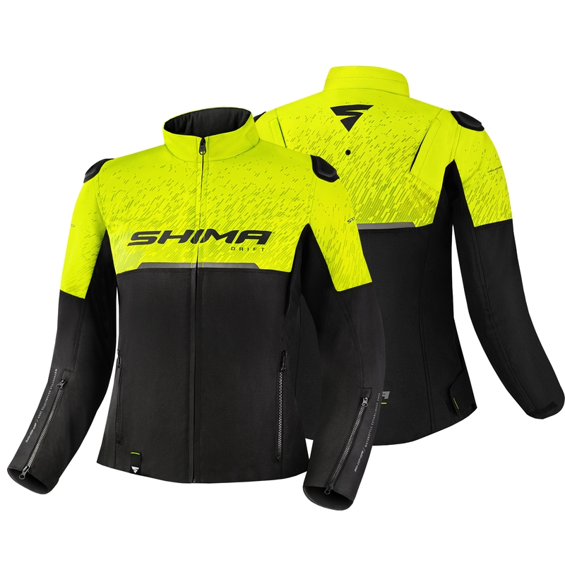 Ženska motoristička jakna Shima Drift crno-fluo žuta